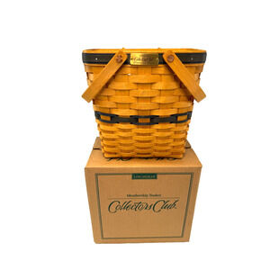 1999 Longaberger Collectors Club Membership Basket w/Protector & Signatures MINT